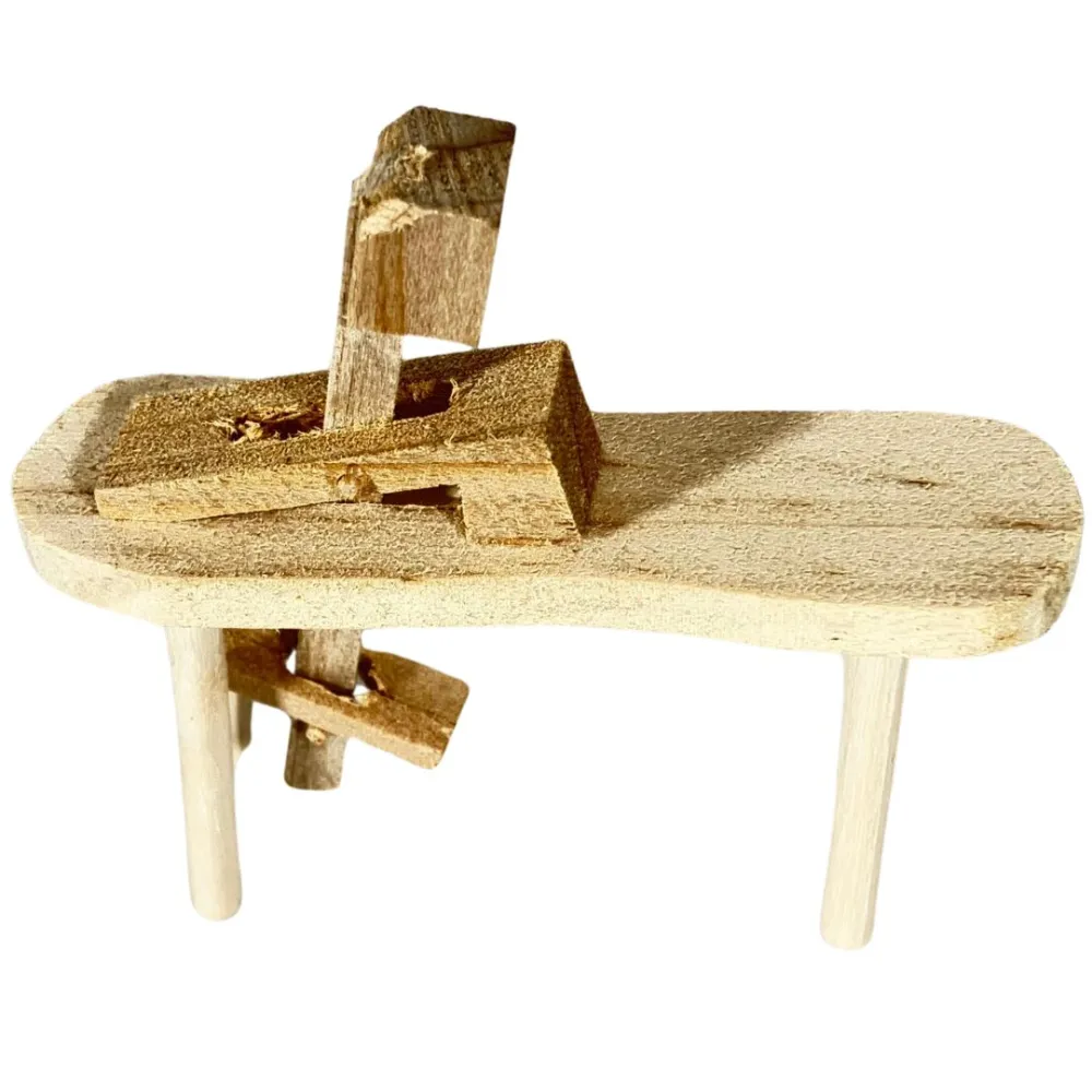 Cavalletto per lavorazione del legno verde in legno per statue da 10-12 cm