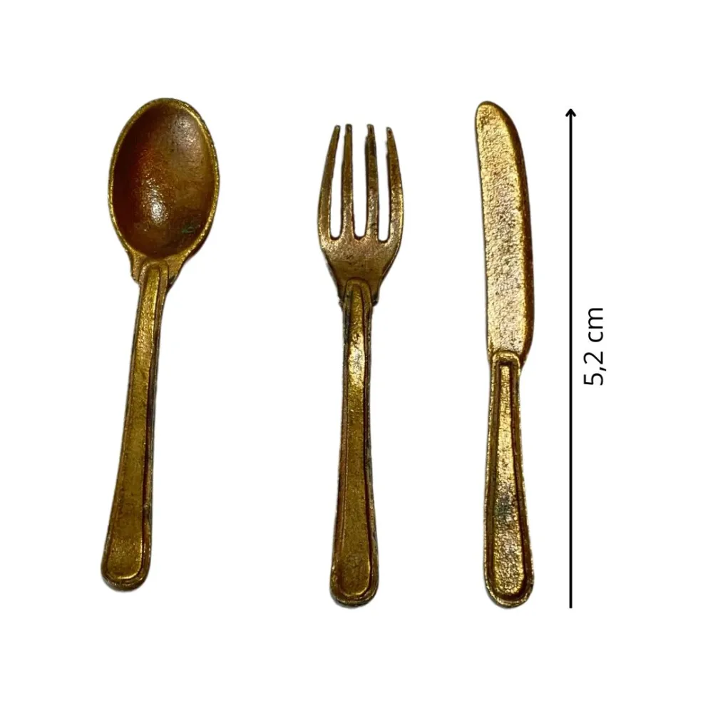 3-Piece Bronze-Coloured Cutlery Set for 30 cm Nativity Figures