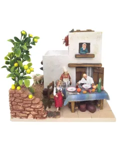 Animated Tavern with Landi Figures, 10 cm