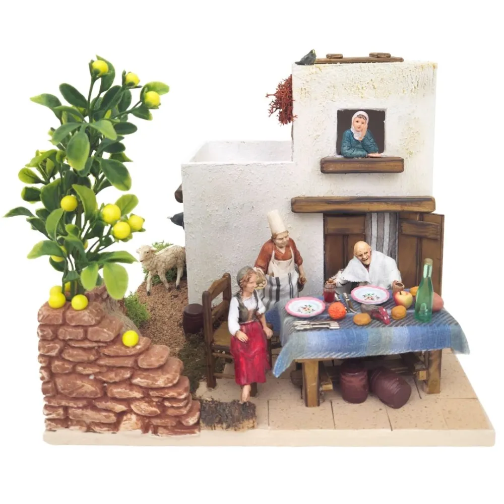 Scena osteria con statue Landi da 10 cm