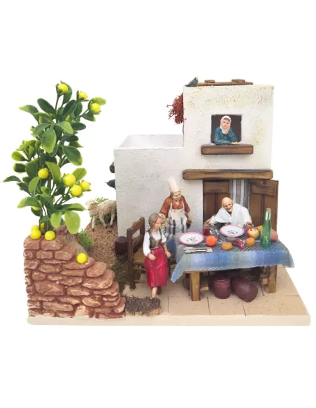 Scena osteria con statue Landi da 10 cm