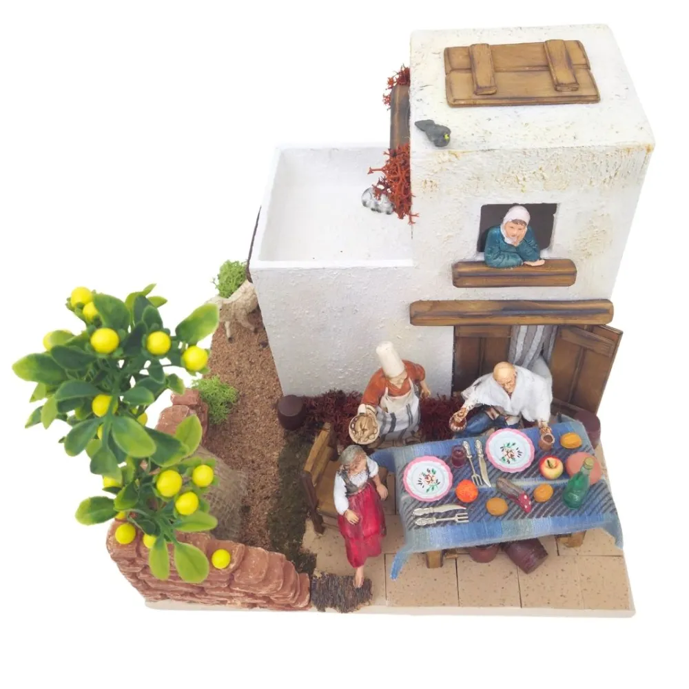 Scena osteria con statue Landi da 10 cm