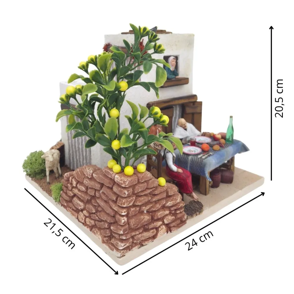 Animated Tavern with Landi Figures, 10 cm