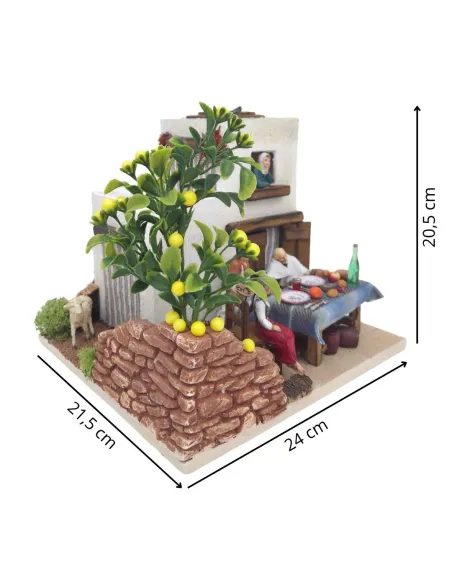 Animated Tavern with Landi Figures, 10 cm