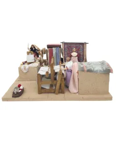 Animated Textile Workshop with Landi and Oliver Figures, 10 cm 2