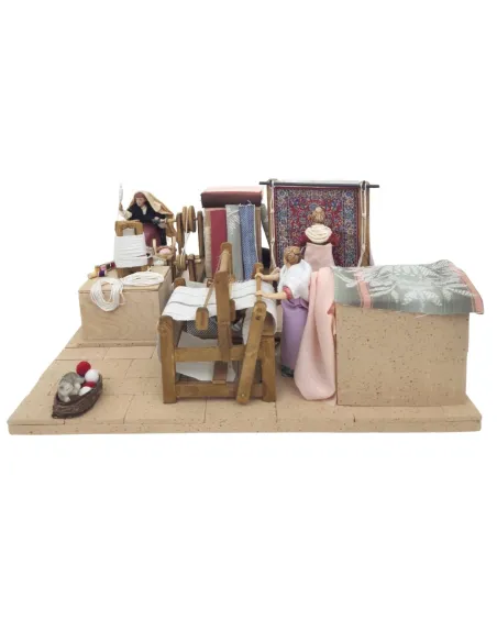 Animated Textile Workshop with Landi and Oliver Figures, 10 cm