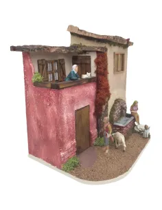 Animated Village Scene with Fountain 10 cm 2