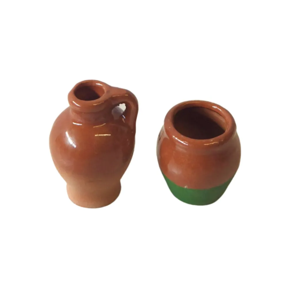 Glazed Terracotta Amphorae Set for 8–10 cm Nativity Figures