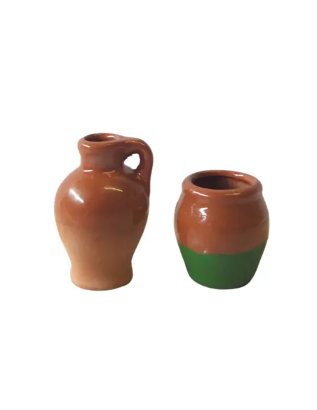 Glazed Terracotta Amphorae Set for 8–10 cm Nativity Figures