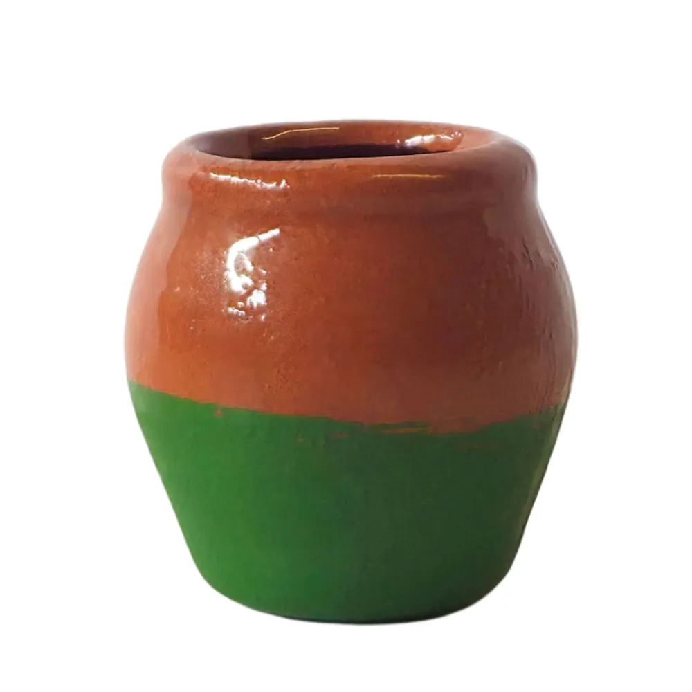 Set 2 anfore smaltate in terracotta per statue da 8-10 cm