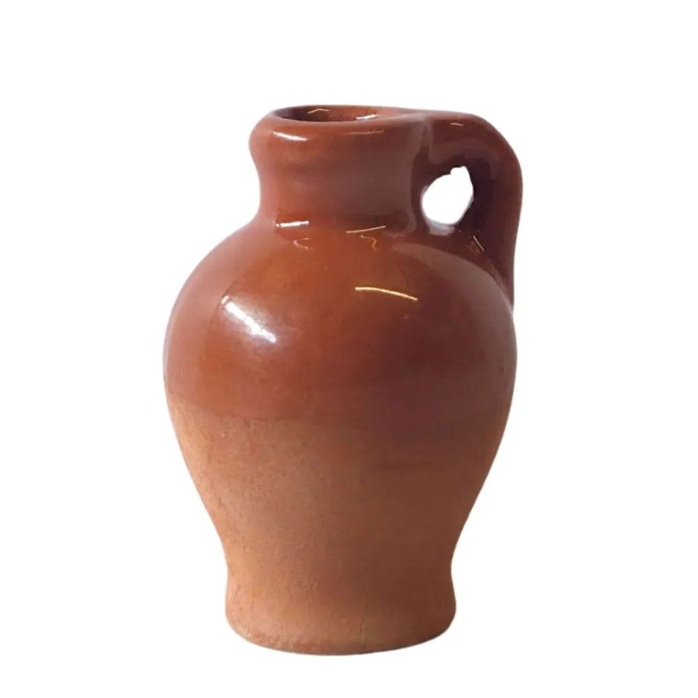 Set 2 anfore smaltate in terracotta per statue da 8-10 cm
