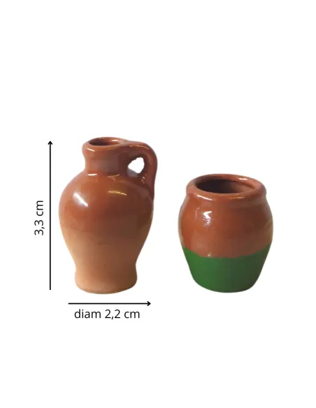 Glazed Terracotta Amphorae Set for 8–10 cm Nativity Figures