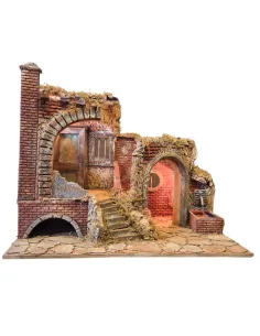 Neapolitan-Style Ruin with Fountain and Lighting for 15–20 cm Nativity Figures