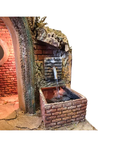 Neapolitan-Style Ruin with Fountain and Lighting for 15–20 cm Nativity Figures