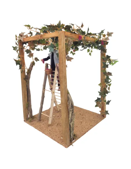 Animated Traditional Man Harvesting Grapes, 30 cm
