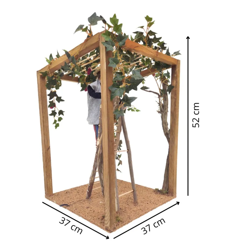 Animated Traditional Man Harvesting Grapes, 30 cm
