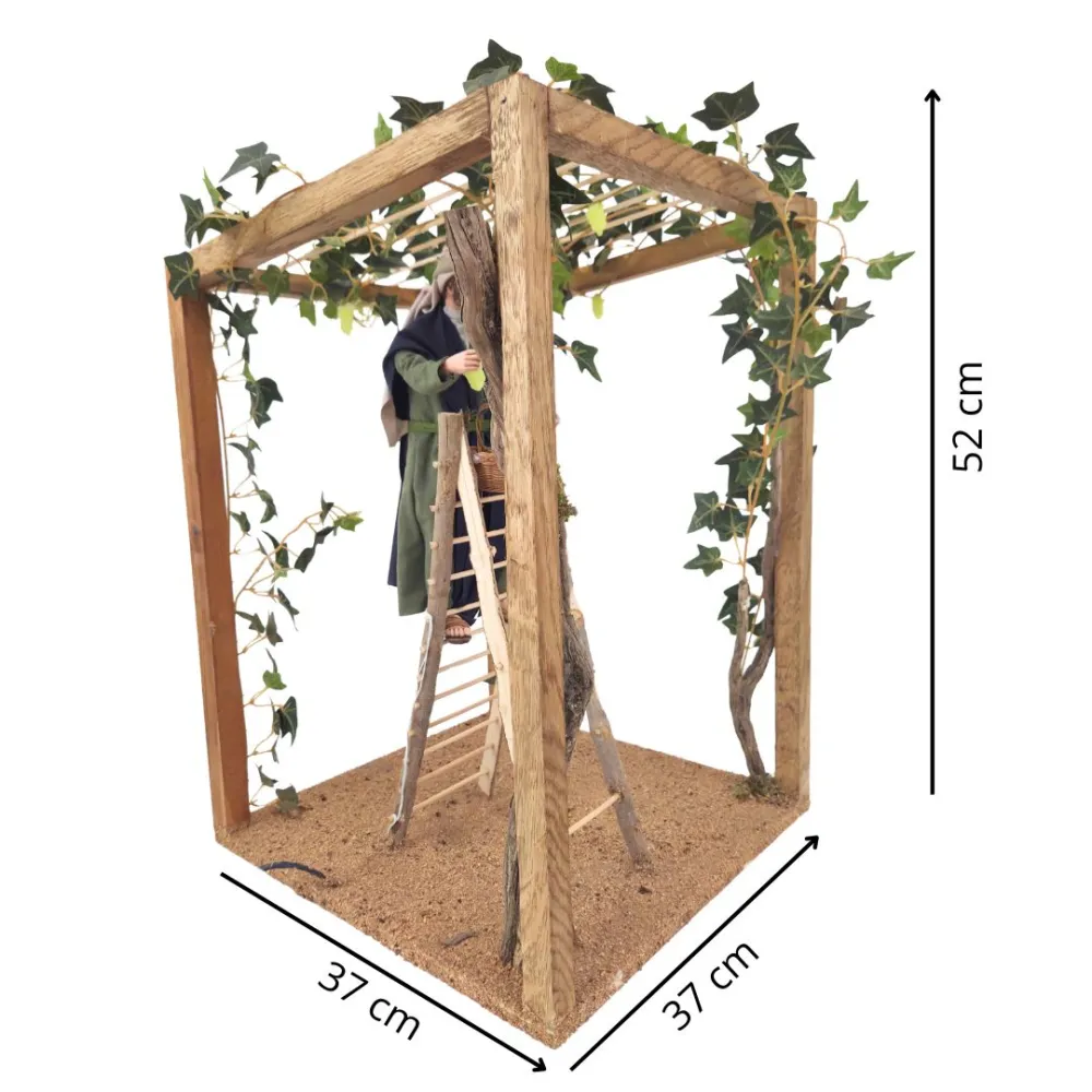 Animated Traditional Man Harvesting Grapes, 30 cm