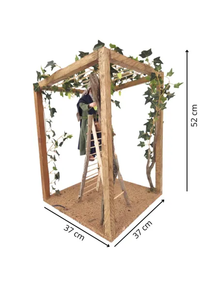 Animated Traditional Man Harvesting Grapes, 30 cm