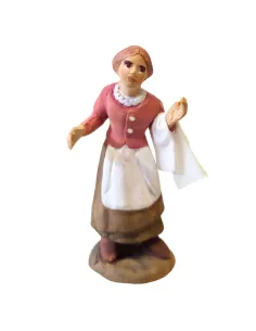 Donna con strofinaccio in terracotta 7 cm