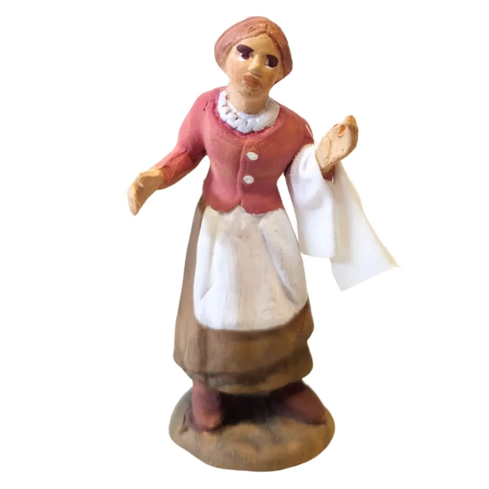 Terracotta Woman with Tea Towel, 7 cm