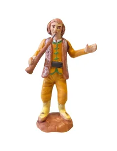 Uomo con piffero in terracotta 10 cm