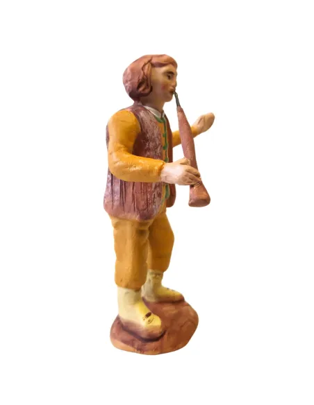 Uomo con piffero in terracotta 10 cm