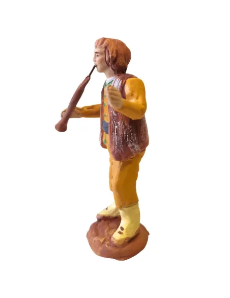 Uomo con piffero in terracotta 10 cm