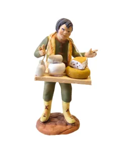 Venditore di formaggi con tavolozza in terracotta 12 cm