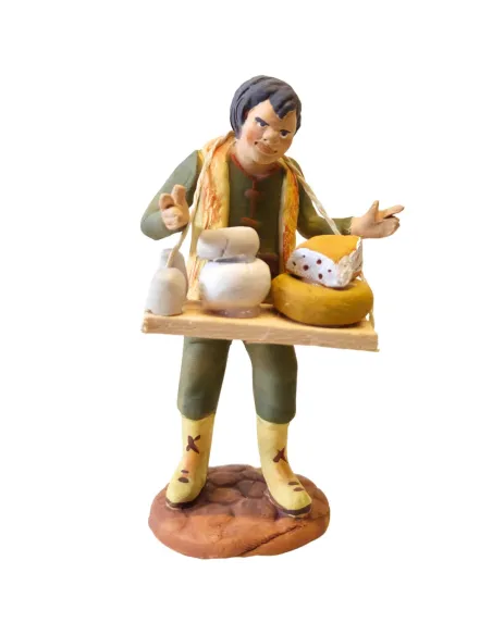 Venditore di formaggi con tavolozza in terracotta 12 cm
