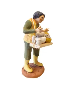 Venditore di formaggi con tavolozza in terracotta 12 cm 2