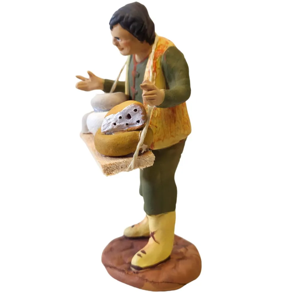 Venditore di formaggi con tavolozza in terracotta 12 cm