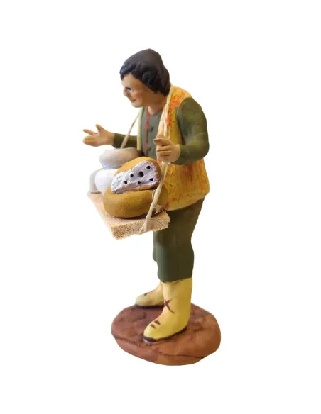 Venditore di formaggi con tavolozza in terracotta 12 cm