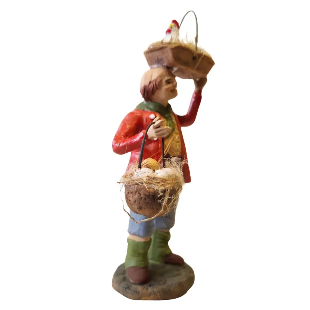 Terracotta Egg Seller with Hen, 12 cm