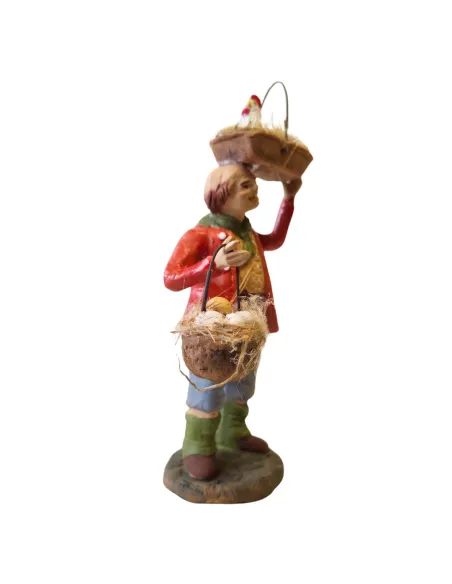 Terracotta Egg Seller with Hen, 12 cm
