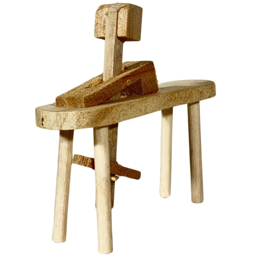 Wooden Shaving Horse for 10–12 cm Nativity Figures