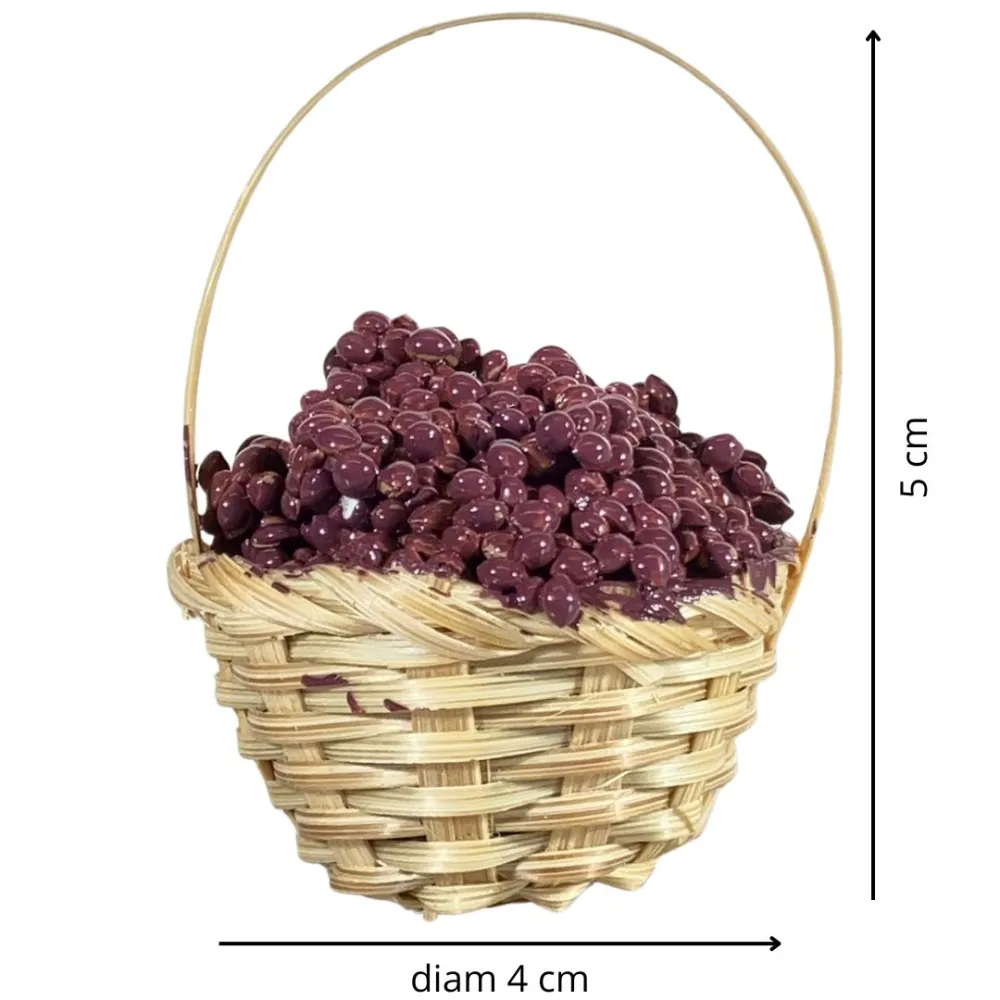 Basket with Black Grapes for 20–25 cm Nativity Figures