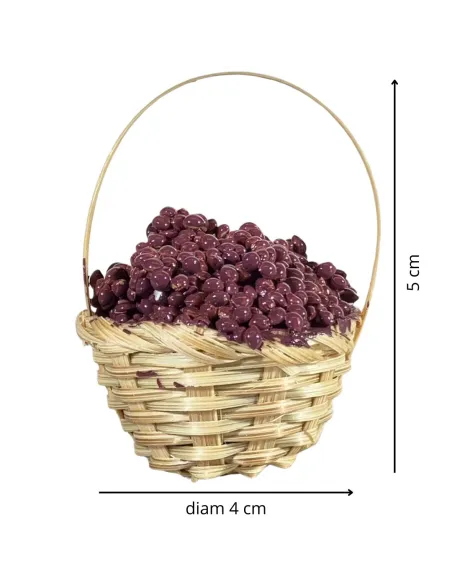 Cesto con uva nera per statue da 20-25 cm