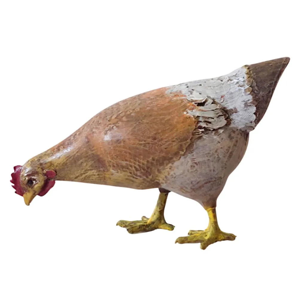 Gallina marrone che becca in 3D per statue da 28-30 cm