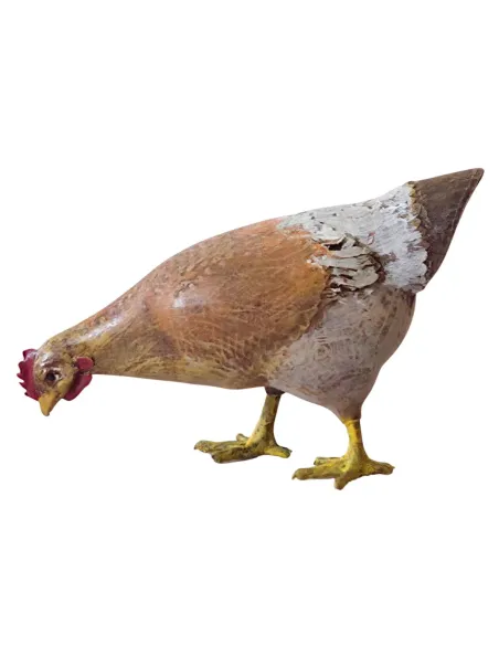 3D-Printed Brown Hen Pecking at the Ground for 28–30 cm Nativity Figures