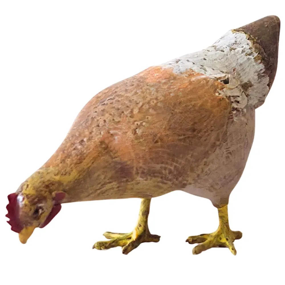 Gallina marrone che becca in 3D per statue da 28-30 cm
