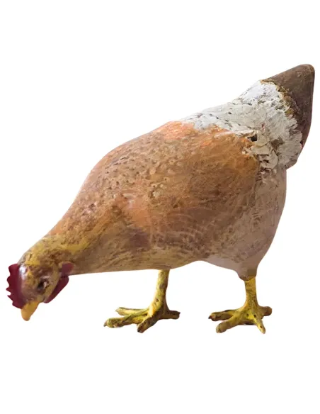 3D-Printed Brown Hen Pecking at the Ground for 28–30 cm Nativity Figures