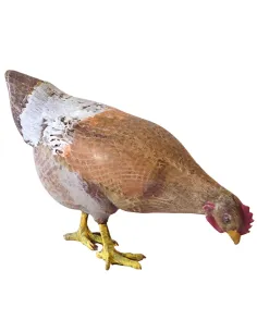 3D-Printed Brown Hen Pecking at the Ground for 28–30 cm Nativity Figures