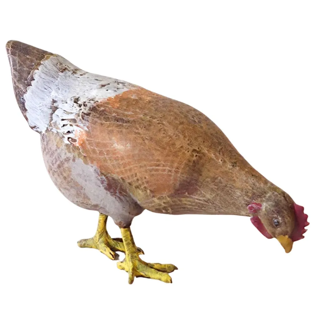 Gallina marrone che becca in 3D per statue da 28-30 cm