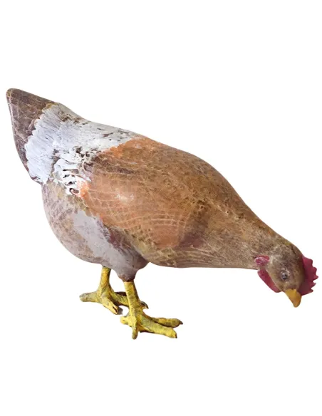 Gallina marrone che becca in 3D per statue da 28-30 cm