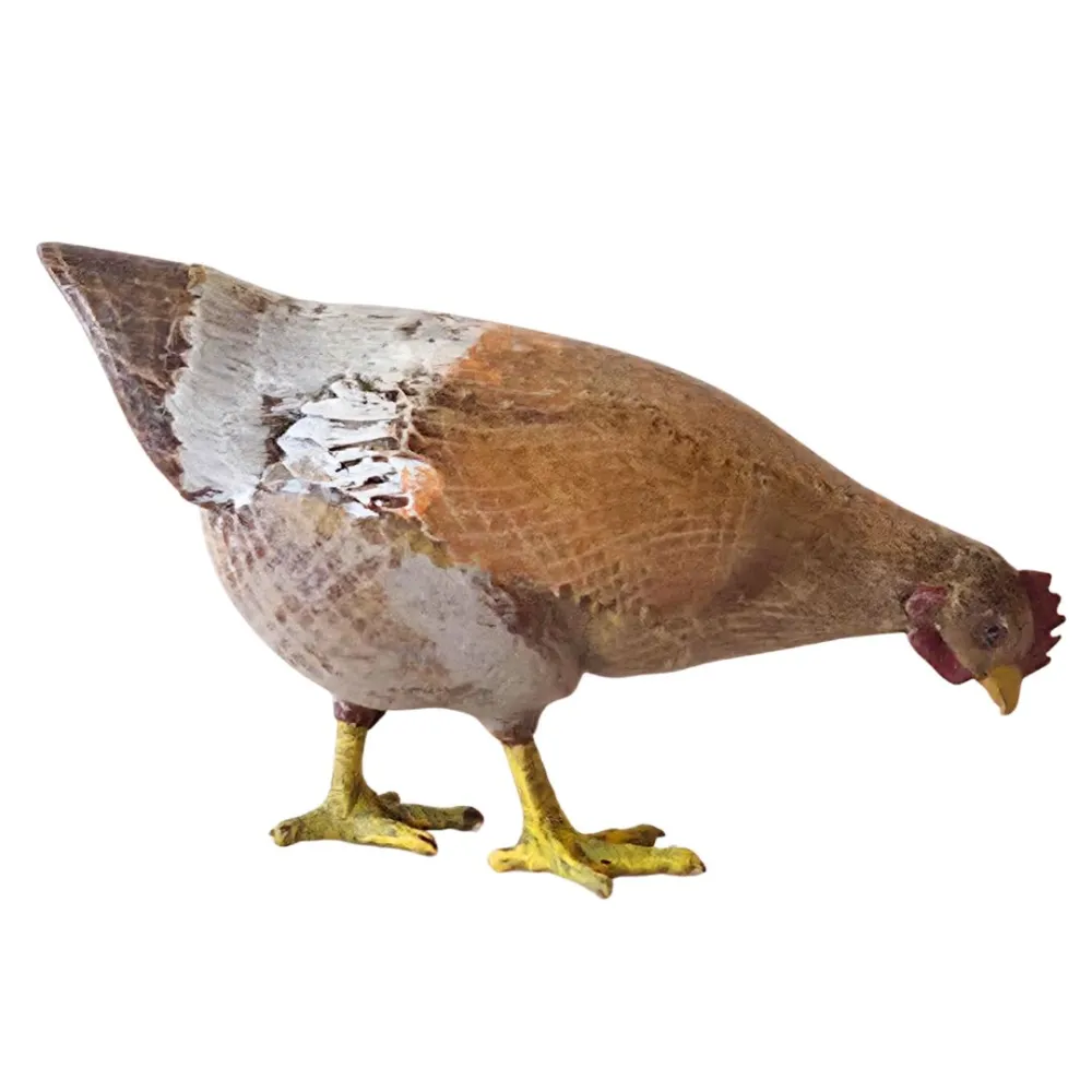 Gallina marrone che becca in 3D per statue da 28-30 cm