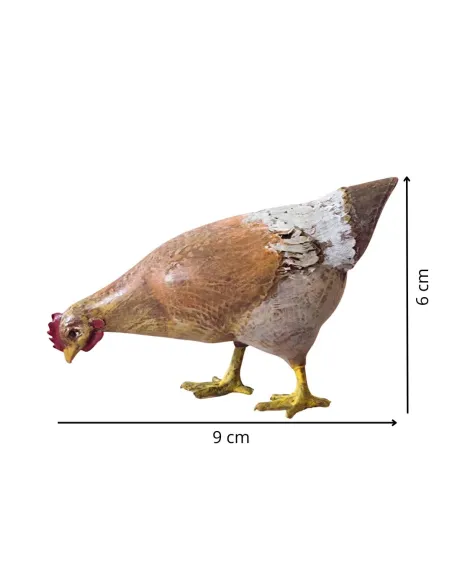 Gallina marrone che becca in 3D per statue da 28-30 cm