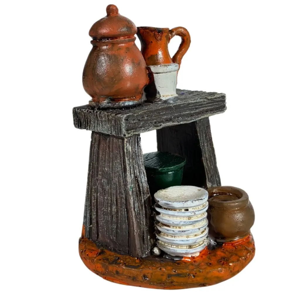 Resin Potter's Workbench for 10–12 cm Nativity Figures