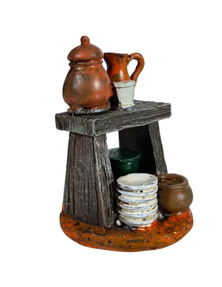 Resin Potter's Workbench for 10–12 cm Nativity Figures