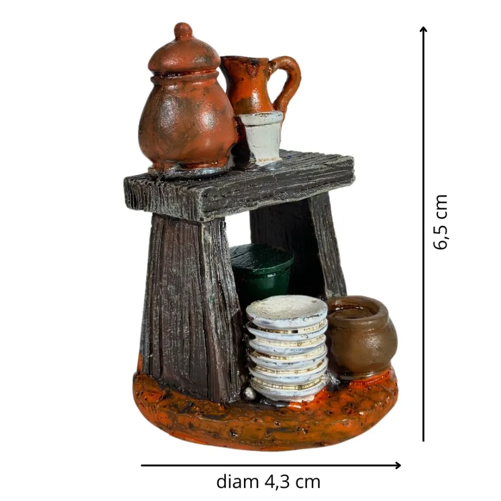 Resin Potter's Workbench for 10–12 cm Nativity Figures