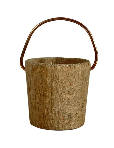 Secchio in legno con manico per statue da 12-15 cm